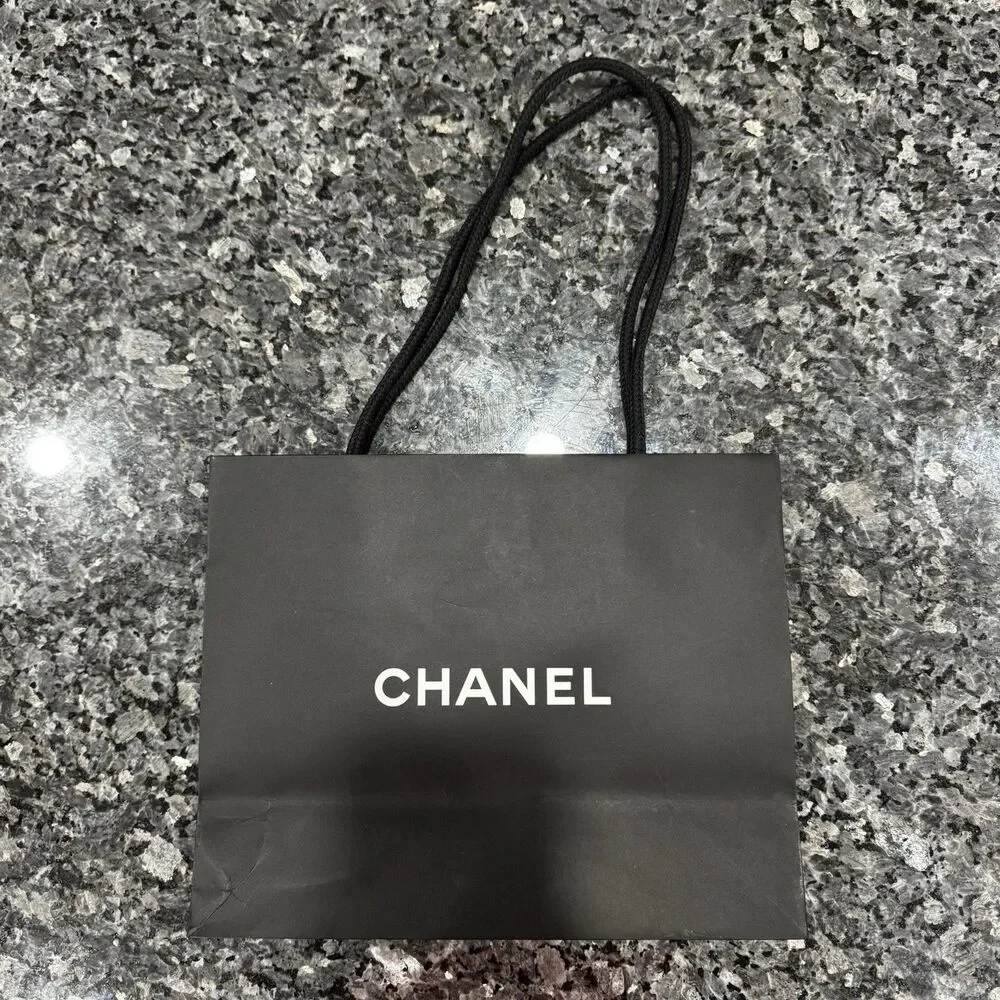 Chanel Black Paper Shopping Gift Empty Bag 12